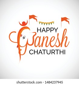 Creative card And poster, background of lord Ganesh for festival of ganesh chaturthi Celebration.