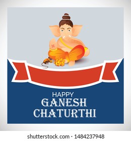 Creative card And poster, background of lord Ganesh for festival of ganesh chaturthi Celebration.