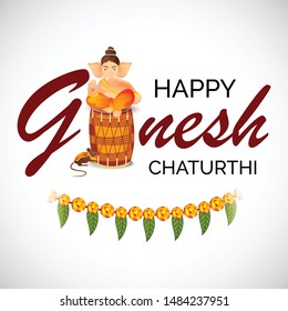 Creative card And poster, background of lord Ganesh for festival of ganesh chaturthi Celebration.