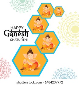 Creative card And poster, background of lord Ganesh for festival of ganesh chaturthi Celebration.