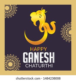 Creative card And poster, background of lord Ganesh for festival of ganesh chaturthi Celebration.