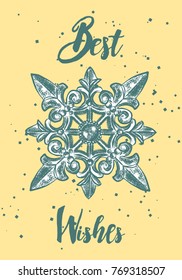 Creative card or poster for Christmas illustration. Template for Greeting flyer, Congratulations, Invitations. Hand drawn vector.