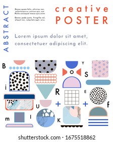 Tarjeta creativa o afiche con formas geométricas