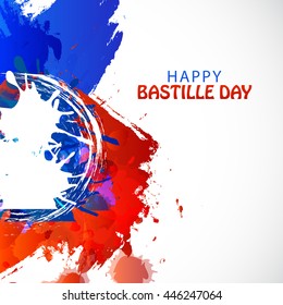 Creative card,banner or poster for the French National Day.Happy Bastille Day.