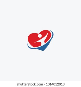 Creative Cardiology Logo With Love And Human, Icon Logo Design Template