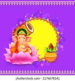 
Creative card,poster or banner for festival of ganesh chaturthi celebration.