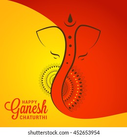 Creative card,poster or banner for festival of ganesh chaturthi celebration.