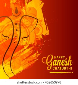 Creative card,poster or banner for festival of ganesh chaturthi celebration.