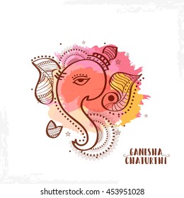 Creative card,poster or banner for festival of ganesh chaturthi celebration.