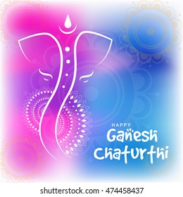 Creative card,poster or banner for festival of ganesh chaturthi celebration.