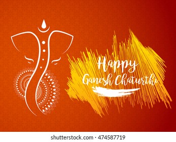 Creative card,poster or banner for festival of ganesh chaturthi celebration.