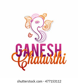 Creative card,poster or banner for festival of ganesh chaturthi celebration.