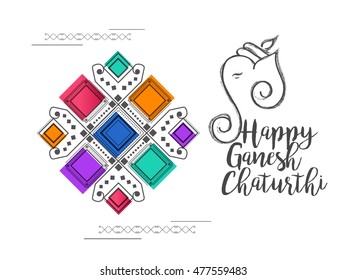 Creative card,poster or banner for festival of ganesh chaturthi celebration.
