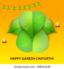 Creative Card,Poster Or Banner For Festival Of Ganesh Chaturthi Celebration.