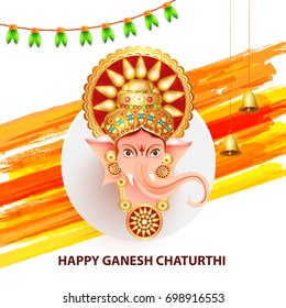 Creative Card,Poster Or Banner For Festival Of Ganesh Chaturthi Celebration.