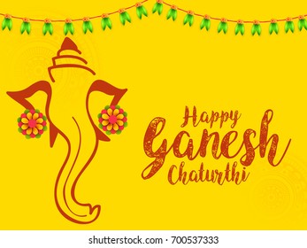 Creative Card,Poster Or Banner For Festival Of Ganesh Chaturthi Celebration.