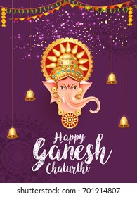 Creative Card,Poster Or Banner For Festival Of Ganesh Chaturthi Celebration.