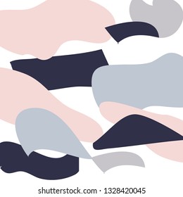 Creative cards with abstract geometric backgrounds. Trendy hipster style. Pastel pink, blue colors. Contemporary art collage