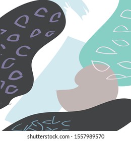 Creative cards with abstract geometric backgrounds. Trendy hipster style. Pastel pink, blue colors. Contemporary art collage