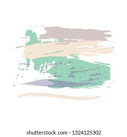 Creative cards with abstract geometric shapes. Trendy hipster style. Pastel green, pink colors. Contemporary art collage