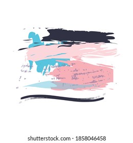 Creative cards with abstract geometric shapes. Trendy hipster style. Pastel green, pink colors. Contemporary art collage