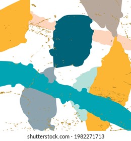Creative cards with abstract geometric shapes. Trendy hipster style. Pastel colors. Contemporary art collage