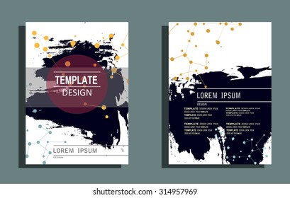 Creative Cards with Hand Drawn  Textures Made with Ink. Patterns for Placards, Posters, Flyers and Banner Designs.