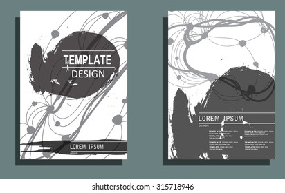  Creative Cards with Hand Drawn  Textures Made with Ink.  Abstract Modern Backgrounds. Patterns for Placards, Posters, Flyers and Banner Designs.