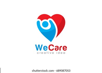 Creative Care Concept Logo Design Template