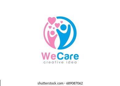 Creative Care Concept Logo Design Template