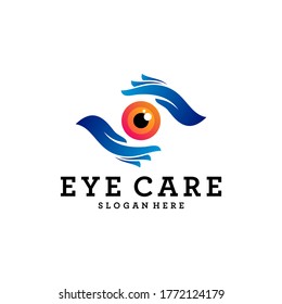 Design des Creative Care Eye Concept Logos, Design des Eye Care Logos, Vektorgrafik, Symbol