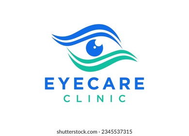 Plantilla de diseño de logotipo de concepto de cuidado visual creativo, vector de diseño de logotipo de cuidado ocular, símbolo de icono