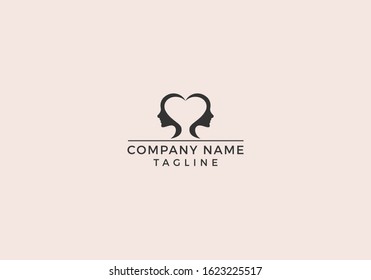 Creative Care People Concept Heart Logo Design Template