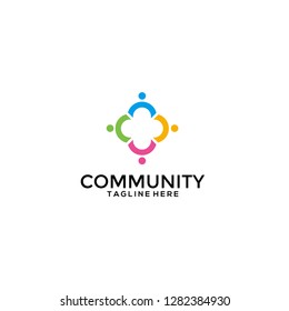 Creative Care people Concept Logo Design Template - Vector 