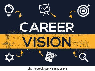 Creativo (visión de carrera) Palabra de la pancarta con Icono ,Ilustración vectorial.
