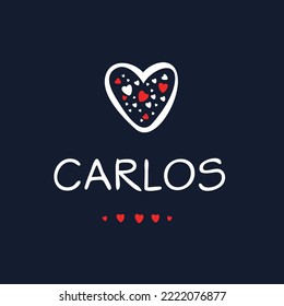 Nombre creativo (Carlos), ilustración vectorial.