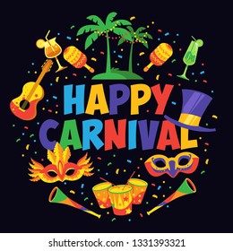 Creative carnival poster design on dark background