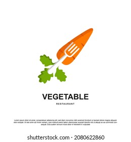 Diseño creativo del logo de zanahoria y tenedor. logotipo de zanahoria para restaurante y otros
