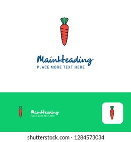 Creative Carrot  Logo Design. Flat color Logo place for Tagline. Vector Illustration