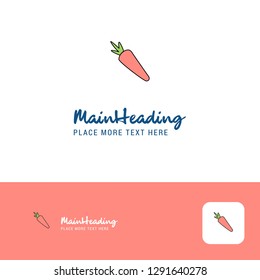 Creative Carrot Logo Design. Flat color Logo place for Tagline. Vector Illustration
