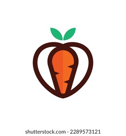 creative carrot Logo design Love . vector