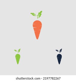 creative Carrot logo and healthy vegetable icon vector illustration best logo design