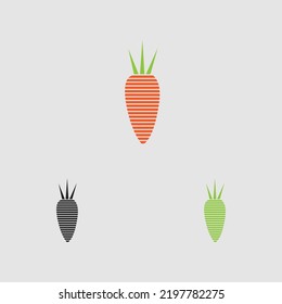 creative Carrot logo and healthy vegetable icon vector illustration best logo design