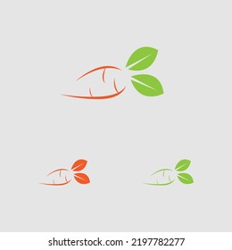 creative Carrot logo and healthy vegetable icon vector illustration best logo design