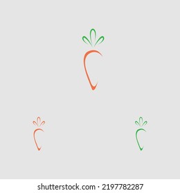 creative Carrot logo and healthy vegetable icon vector illustration best logo design