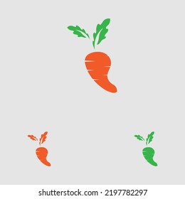 creative Carrot logo and healthy vegetable icon vector illustration best logo design