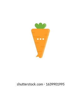 creative carrot-shaped chat logo design element