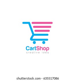 Creative Cart Concept Logo Design Template