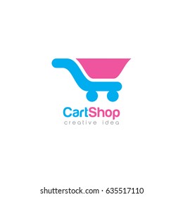 Creative Cart Concept Logo Design Template