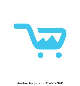 Creative Cart Icon Symbol.  Abstract Market Logo Design Template Vector Illustrations